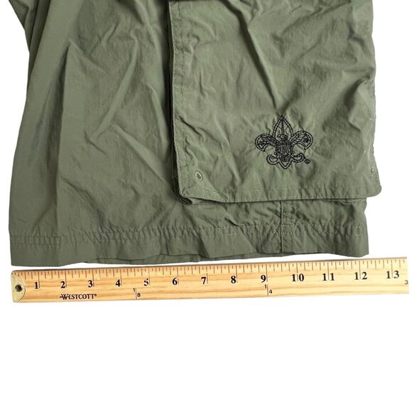 Boy Scouts Of America Mens Green Nylon11" Inseam Cargo Shorts Medium Flaw - Picture 6 of 8